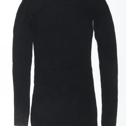Next Women’s Black Roll Neck Bodycon Knit Dress Size 8