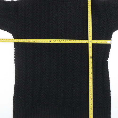 French Connection Womens Black XS Cable Knit Roll Neck Jumper
