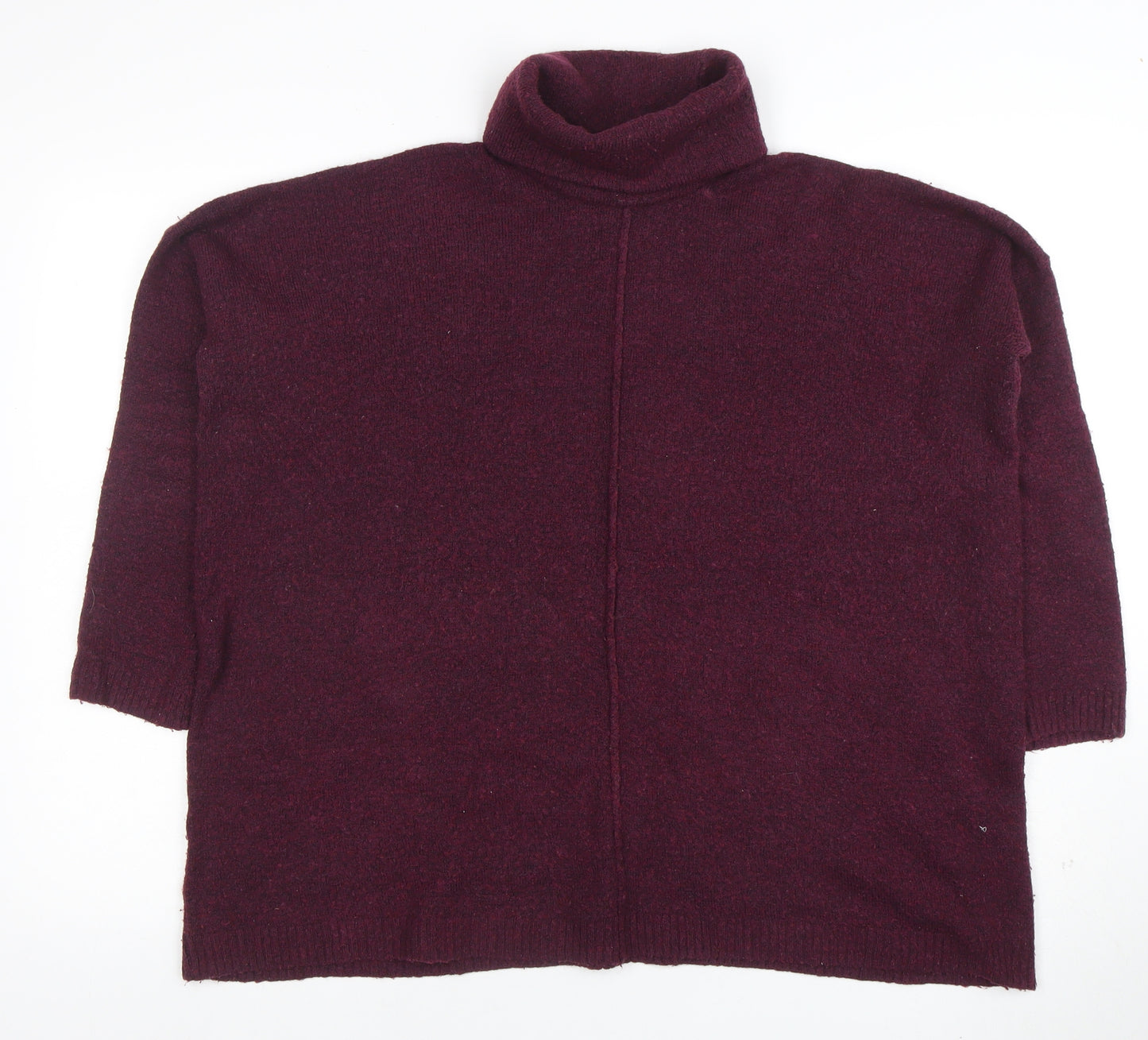 Joules Women's Purple Roll Neck Wool Alpaca Blend Relaxed Jumper Size 12