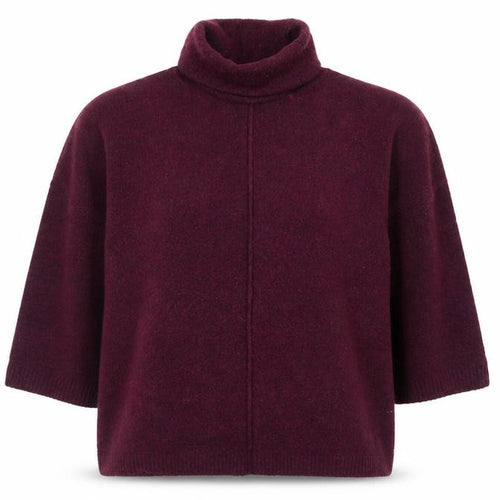 Joules Women's Purple Roll Neck Wool Alpaca Blend Relaxed Jumper Size 12