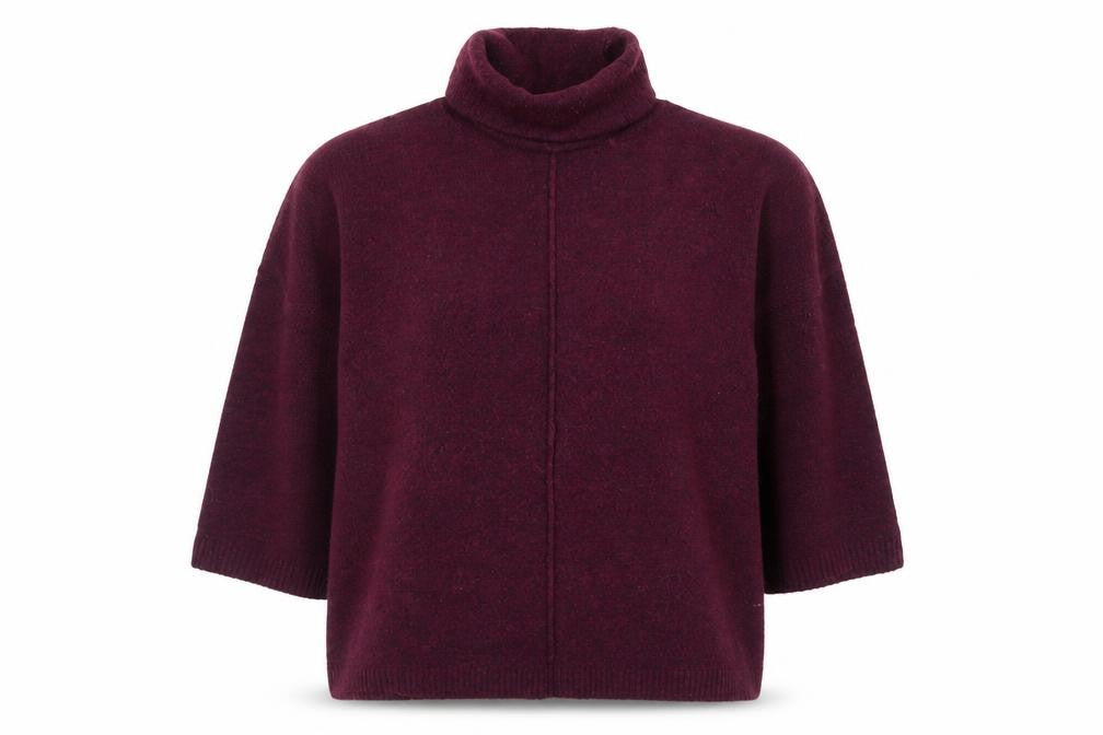Joules Women's Purple Roll Neck Wool Alpaca Blend Relaxed Jumper Size 12