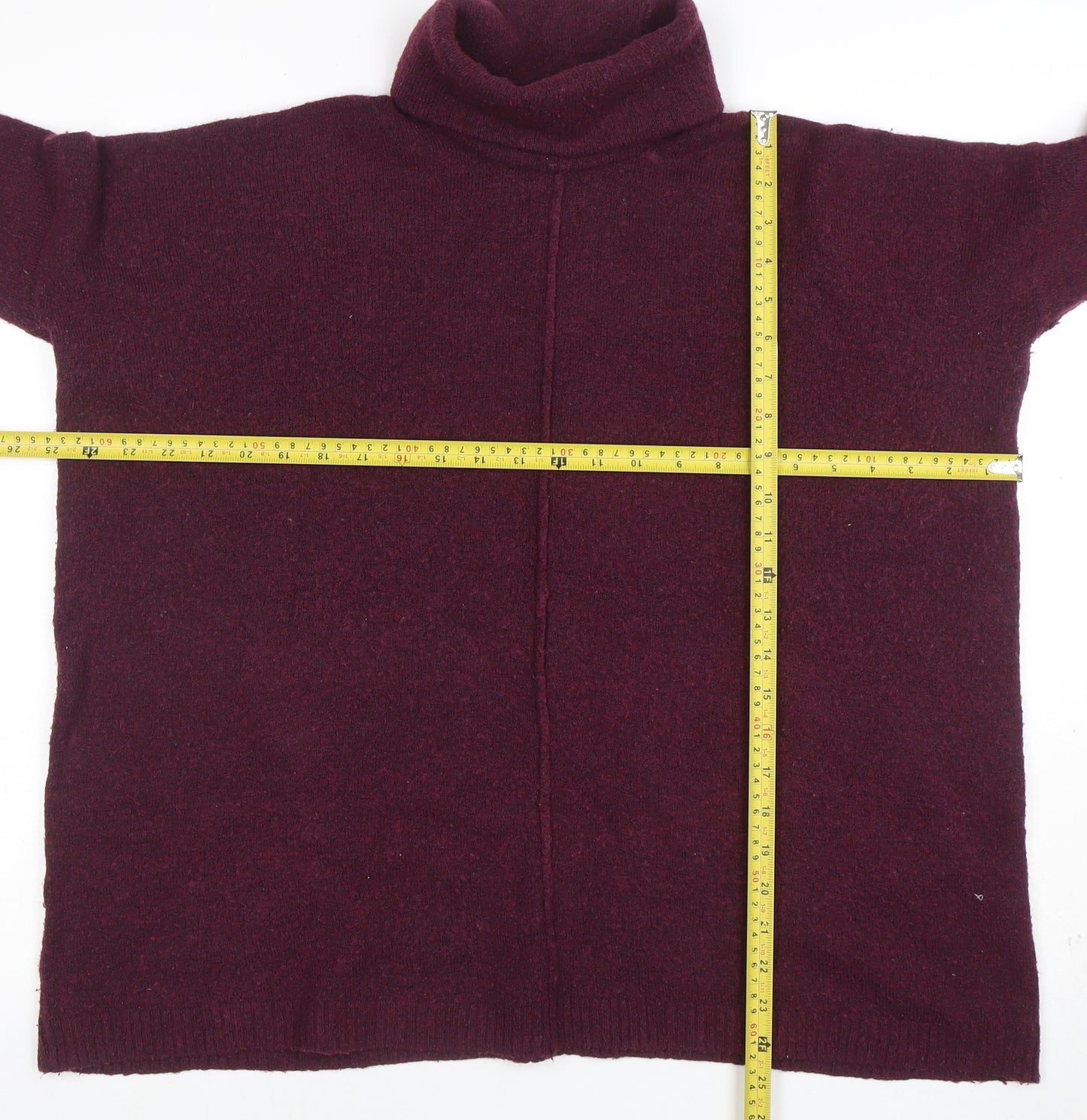 Joules Women's Purple Roll Neck Wool Alpaca Blend Relaxed Jumper Size 12