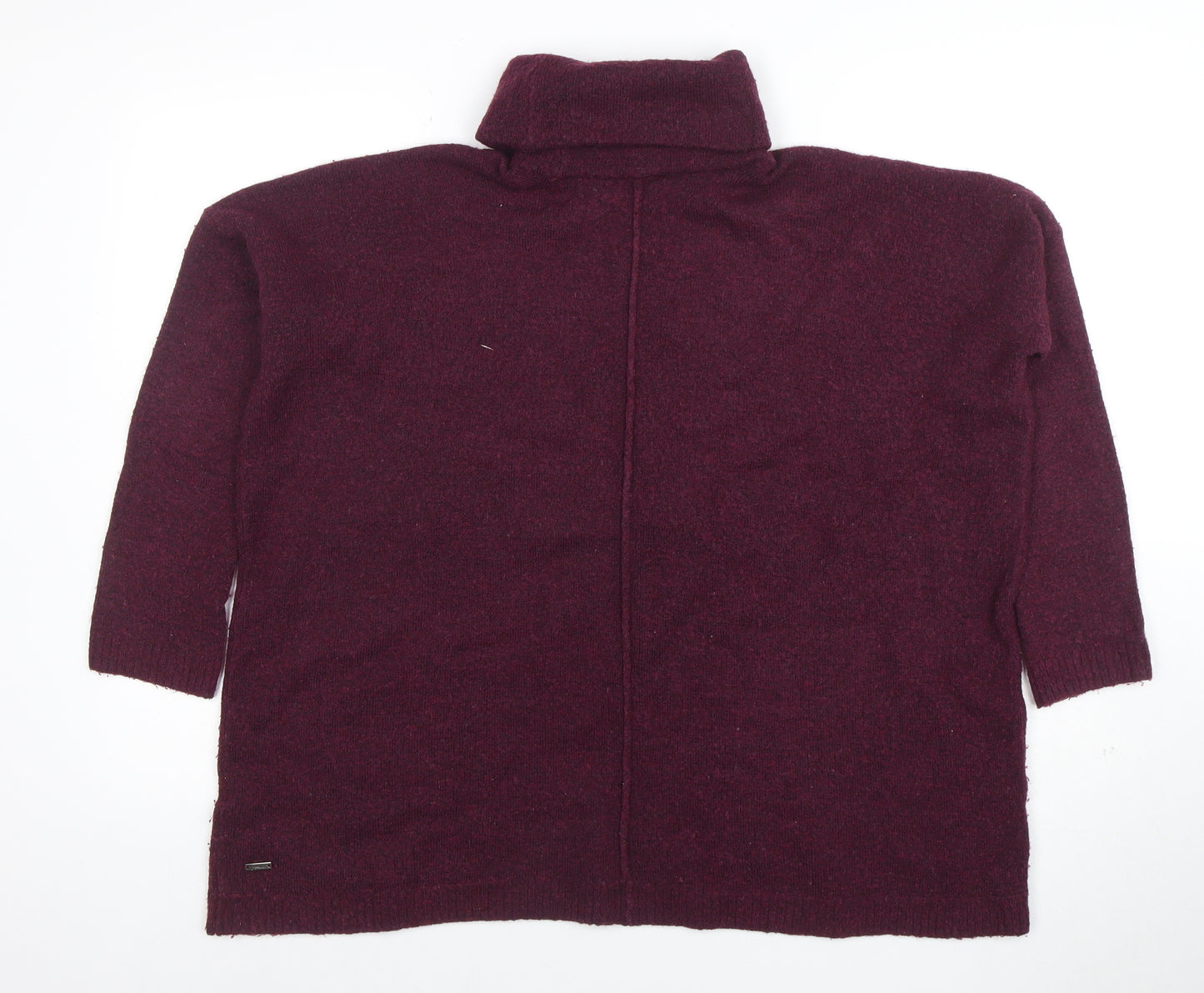 Joules Women's Purple Roll Neck Wool Alpaca Blend Relaxed Jumper Size 12