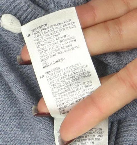 White Stuff Women's Blue Cotton Modal Scoop Neck Cardigan Size 8