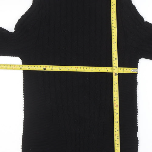 ASOS Men’s Black Cable-Knit Mock Neck Jumper Size S