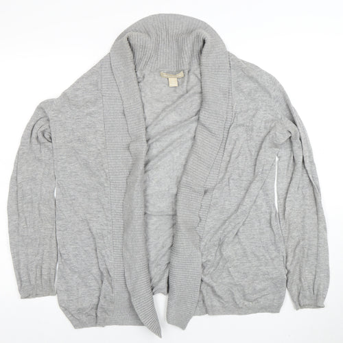 Banana Republic Women's Grey Cotton Roll Neck Cardigan Size L