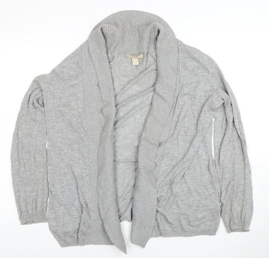 Banana Republic Women's Grey Cotton Roll Neck Cardigan Size L