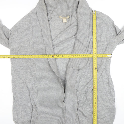 Banana Republic Women's Grey Cotton Roll Neck Cardigan Size L
