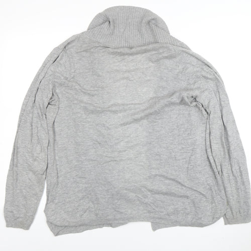 Banana Republic Women's Grey Cotton Roll Neck Cardigan Size L