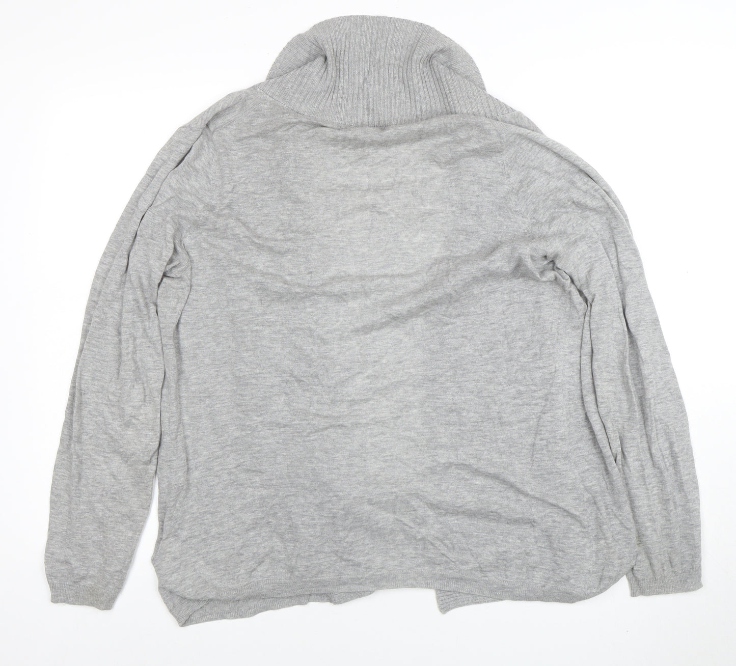 Banana Republic Women's Grey Cotton Roll Neck Cardigan Size L