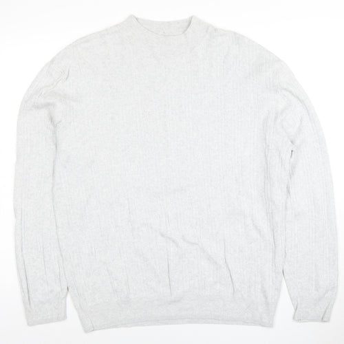 Next Men's Grey Cotton Cashmere XL Crew Neck Jumper