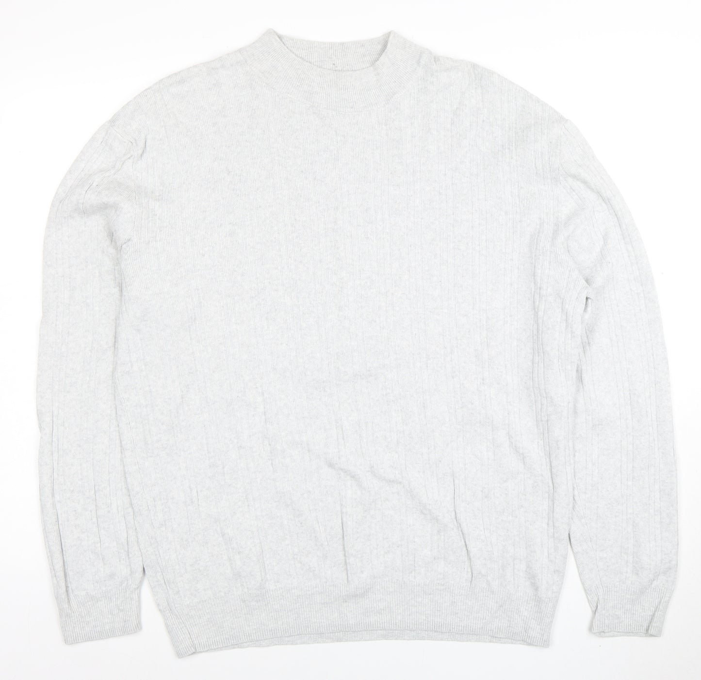 Next Men's Grey Cotton Cashmere XL Crew Neck Jumper