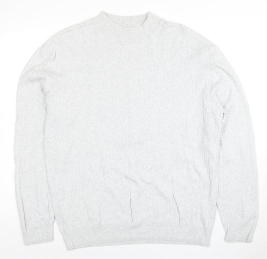 Next Men's Grey Cotton Cashmere XL Crew Neck Jumper