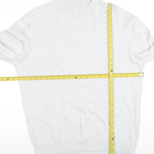Next Men's Grey Cotton Cashmere XL Crew Neck Jumper