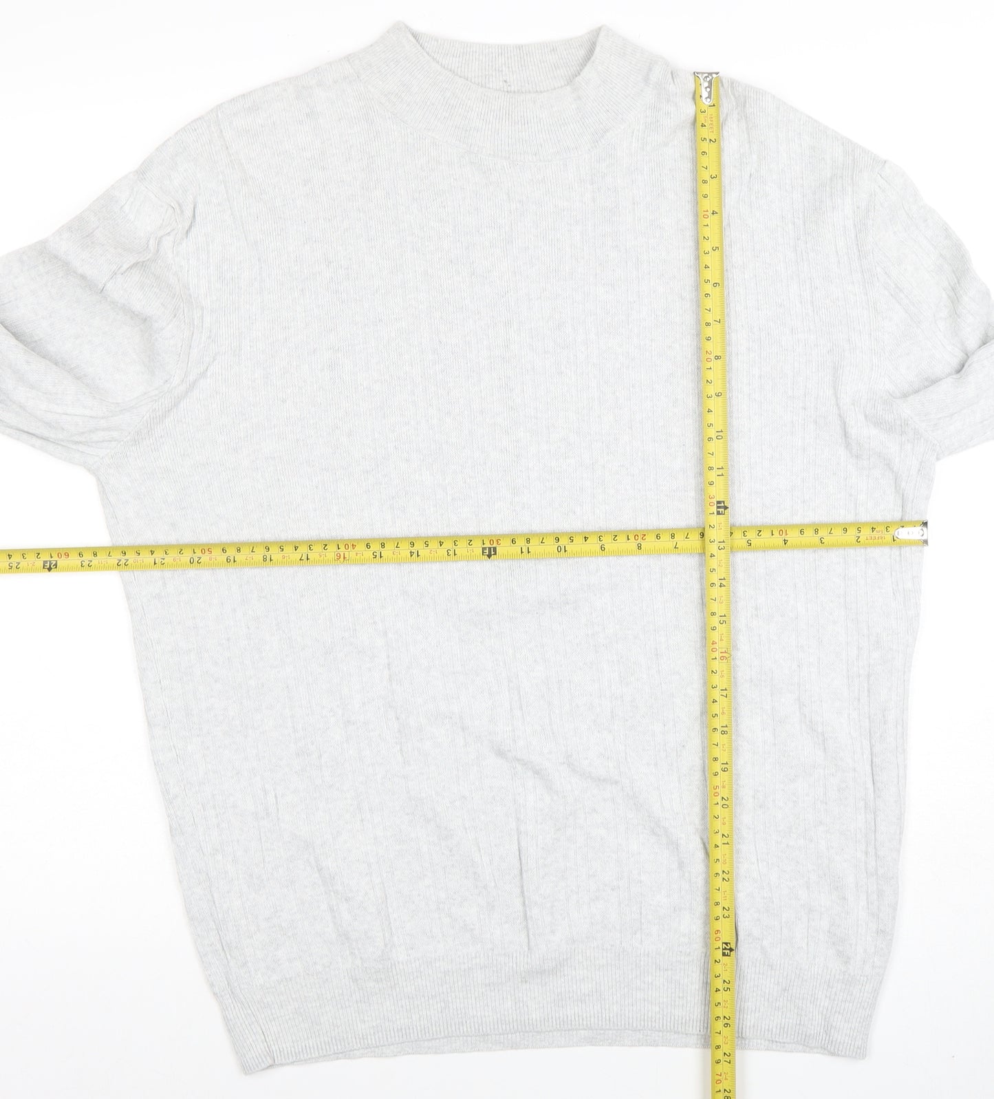 Next Men's Grey Cotton Cashmere XL Crew Neck Jumper