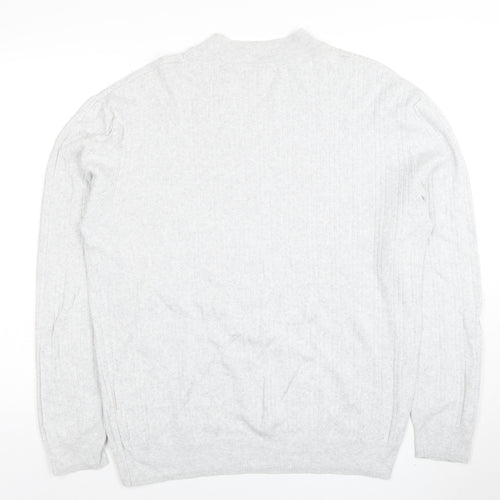 Next Men's Grey Cotton Cashmere XL Crew Neck Jumper