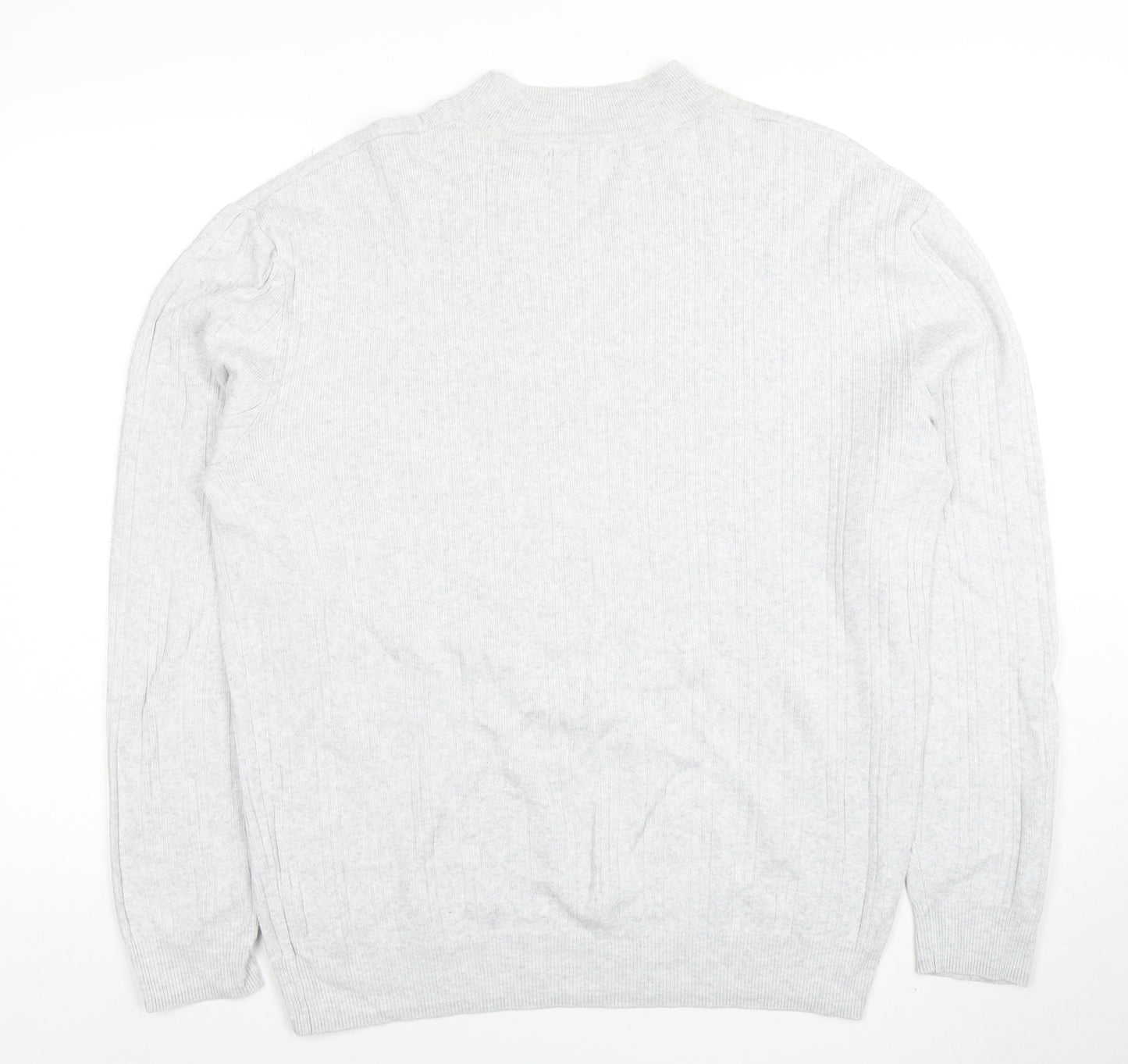 Next Men's Grey Cotton Cashmere XL Crew Neck Jumper