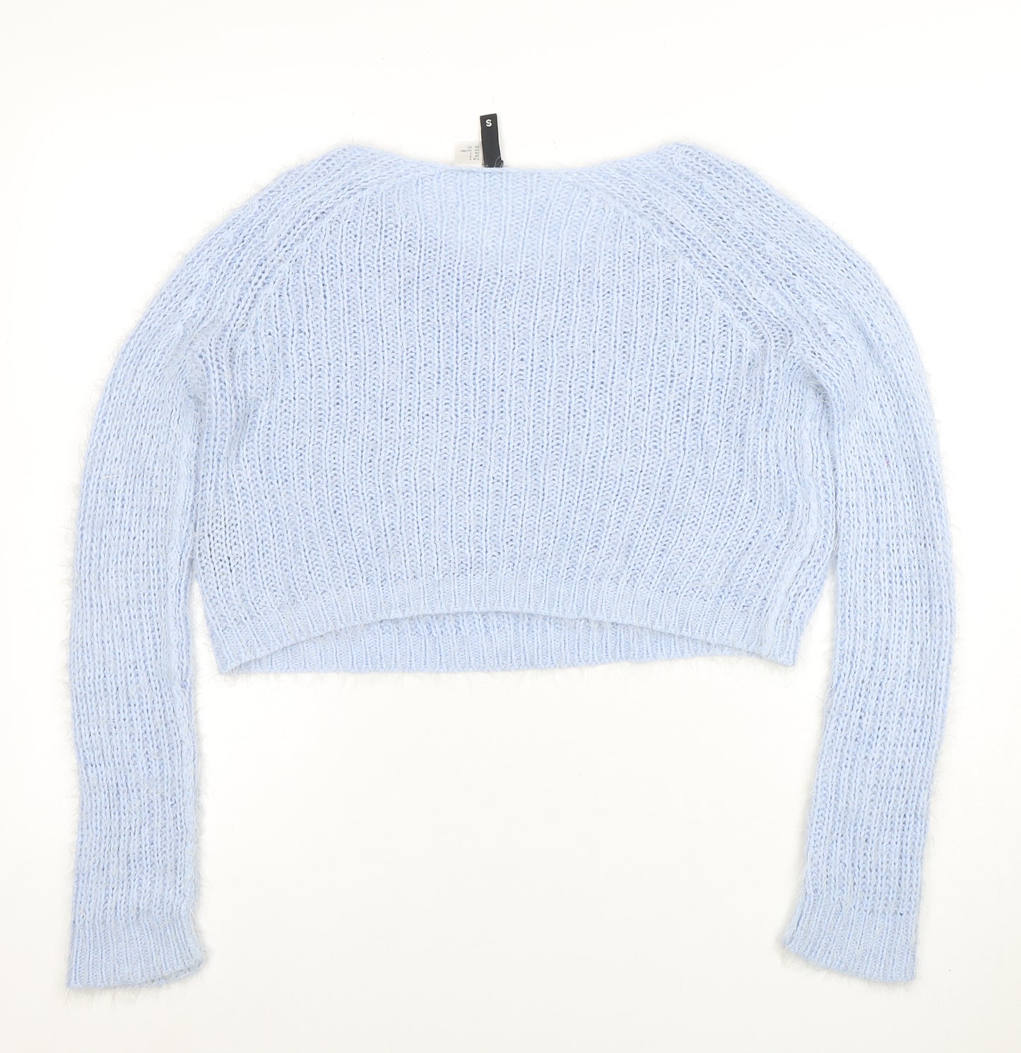 H&M Divided Women's Blue Open-Knit Pullover Jumper Size S