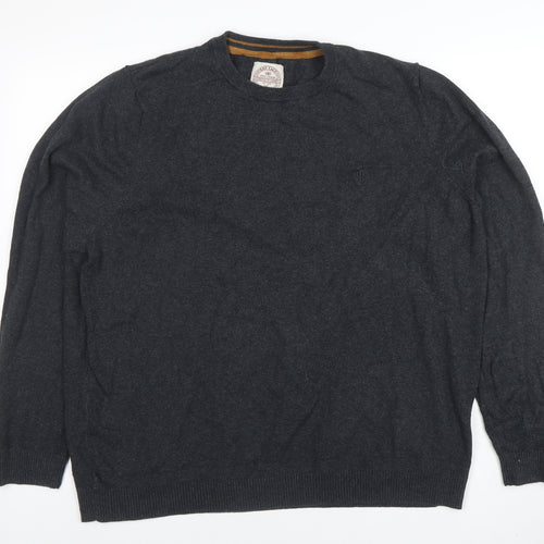 Fat Face Men's Grey 2XL Crew Neck Cotton Wool Pullover Jumper