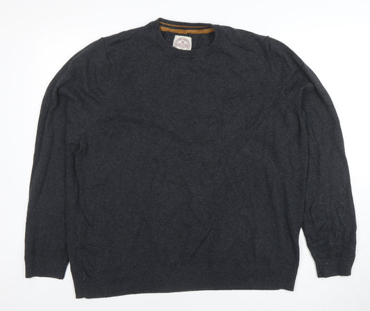 Fat Face Men's Grey 2XL Crew Neck Cotton Wool Pullover Jumper