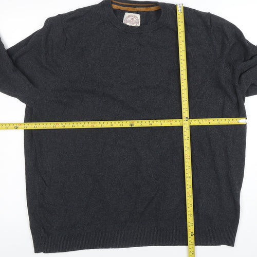 Fat Face Men's Grey 2XL Crew Neck Cotton Wool Pullover Jumper