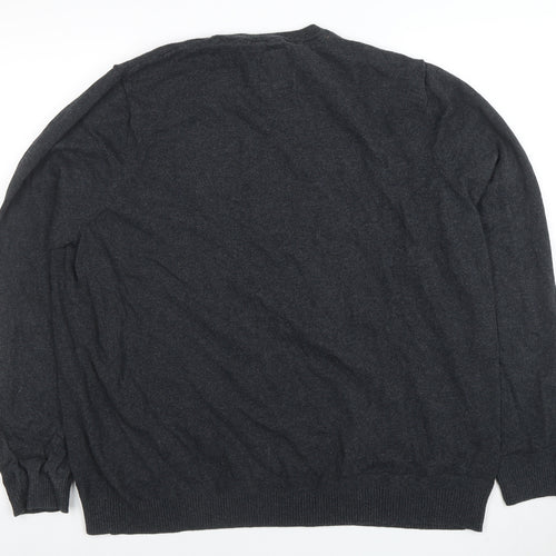 Fat Face Men's Grey 2XL Crew Neck Cotton Wool Pullover Jumper