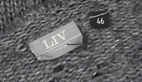 Lily Essentials Women’s Grey Ruffle Knit Open Cardigan Size 14