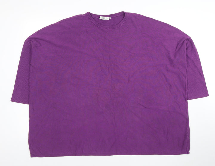 Masai Womens Purple Tunic Blouse XL Cotton Blend Relaxed Fit