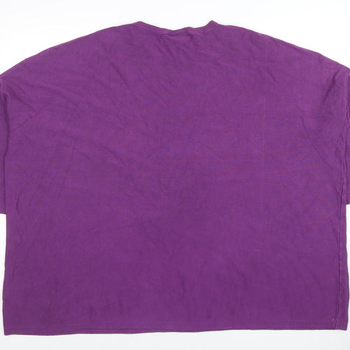 Masai Womens Purple Tunic Blouse XL Cotton Blend Relaxed Fit