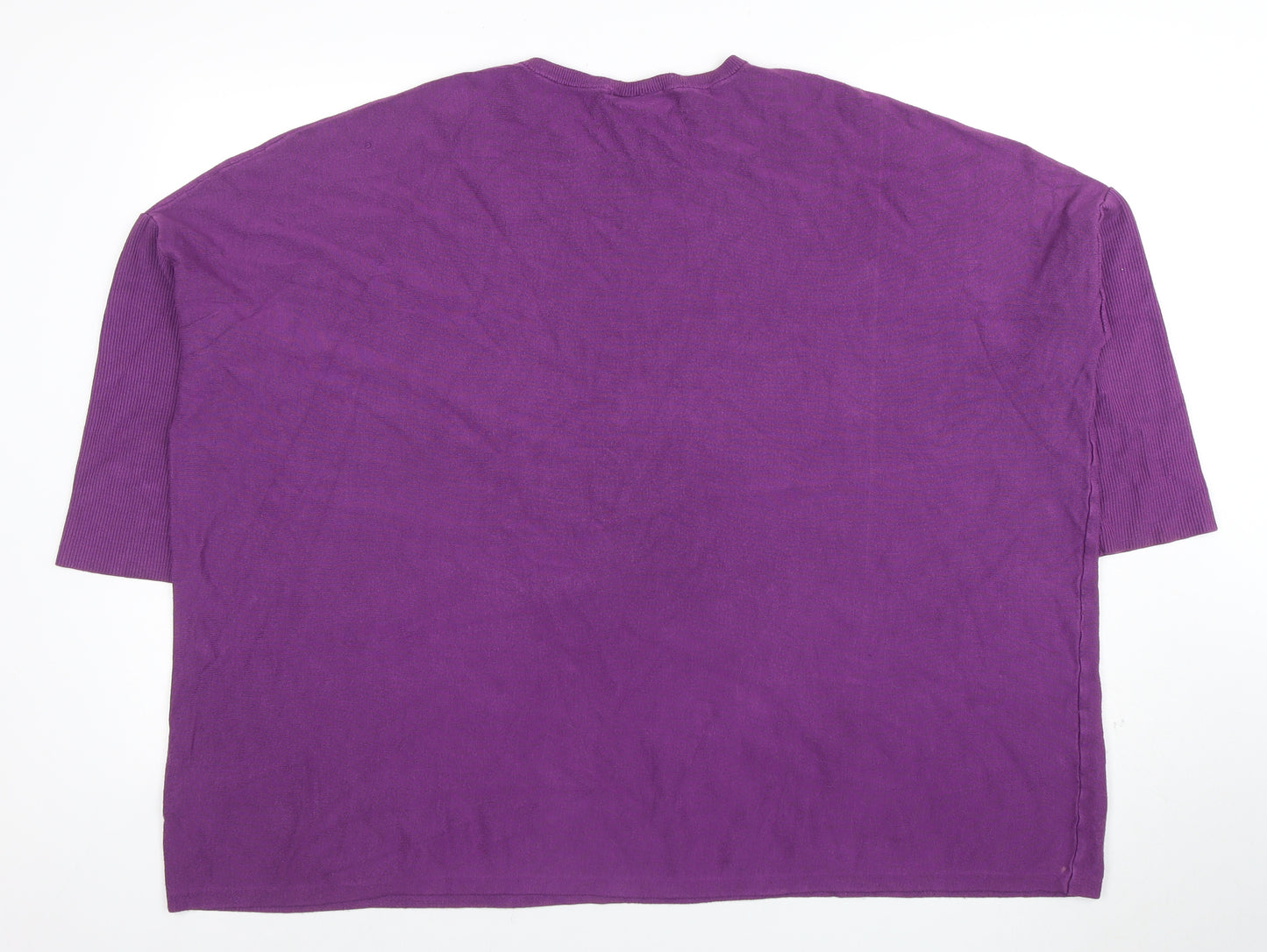 Masai Womens Purple Tunic Blouse XL Cotton Blend Relaxed Fit