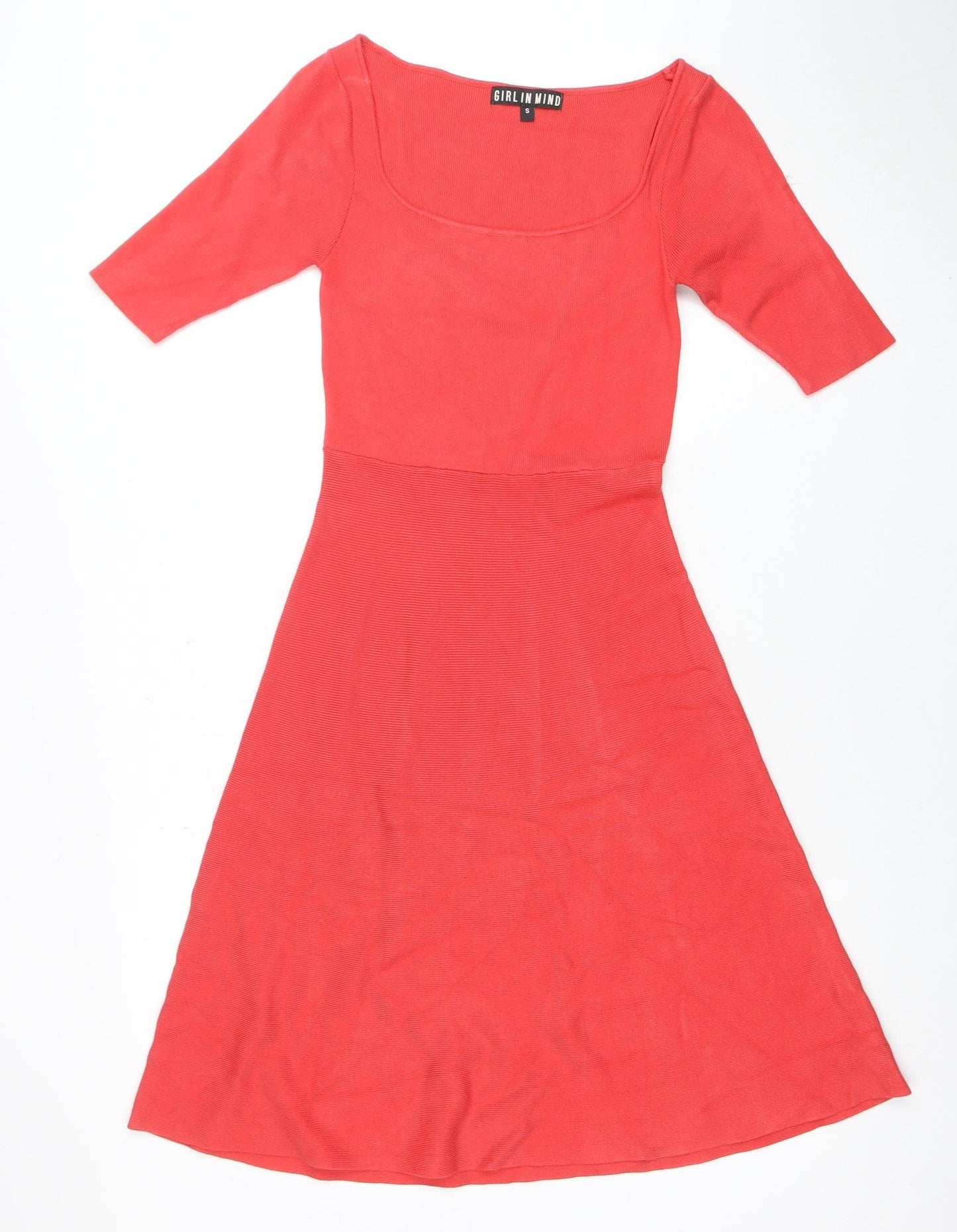 Girl In Mind Women’s Red Bodycon Midi Dress Size S