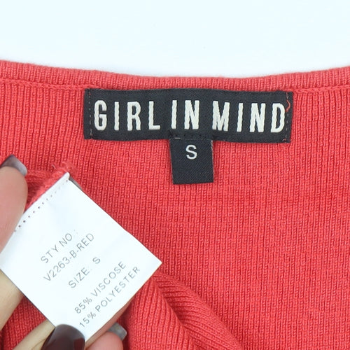 Girl In Mind Women’s Red Bodycon Midi Dress Size S