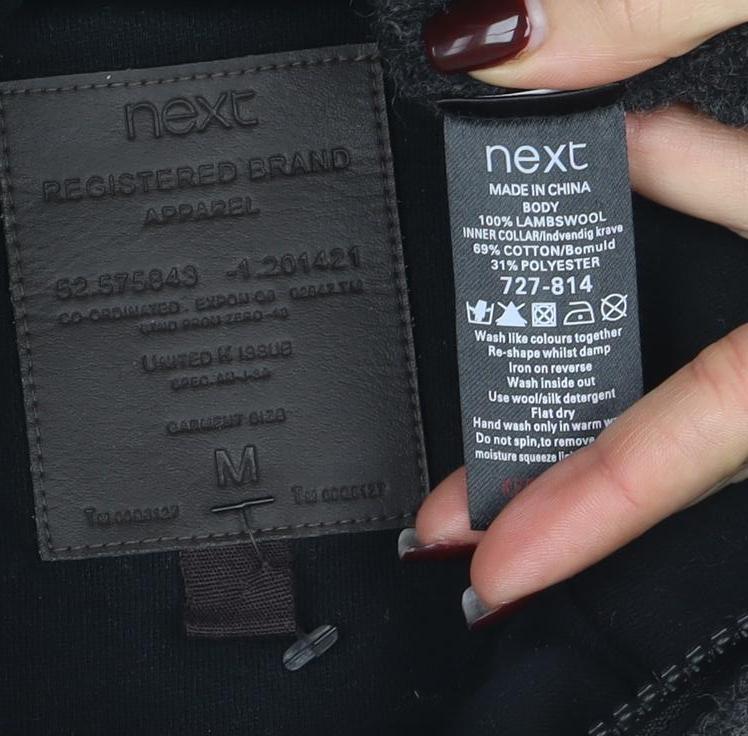 Next Men's Grey Wool Blend Henley Jumper Size M