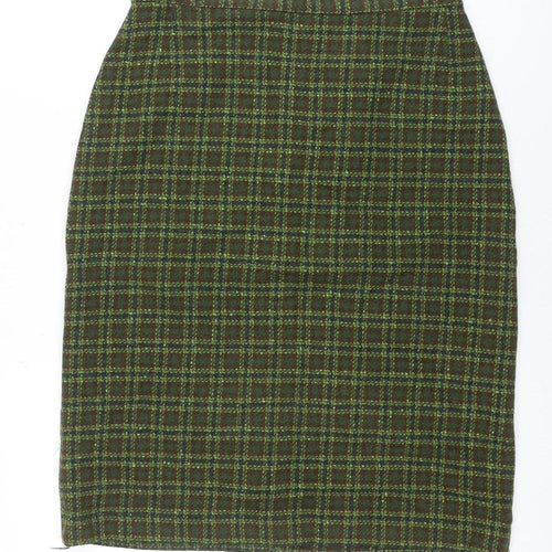 Pendleton Womens Green Wool Tweed Plaid Pencil Skirt M Retro Vintage