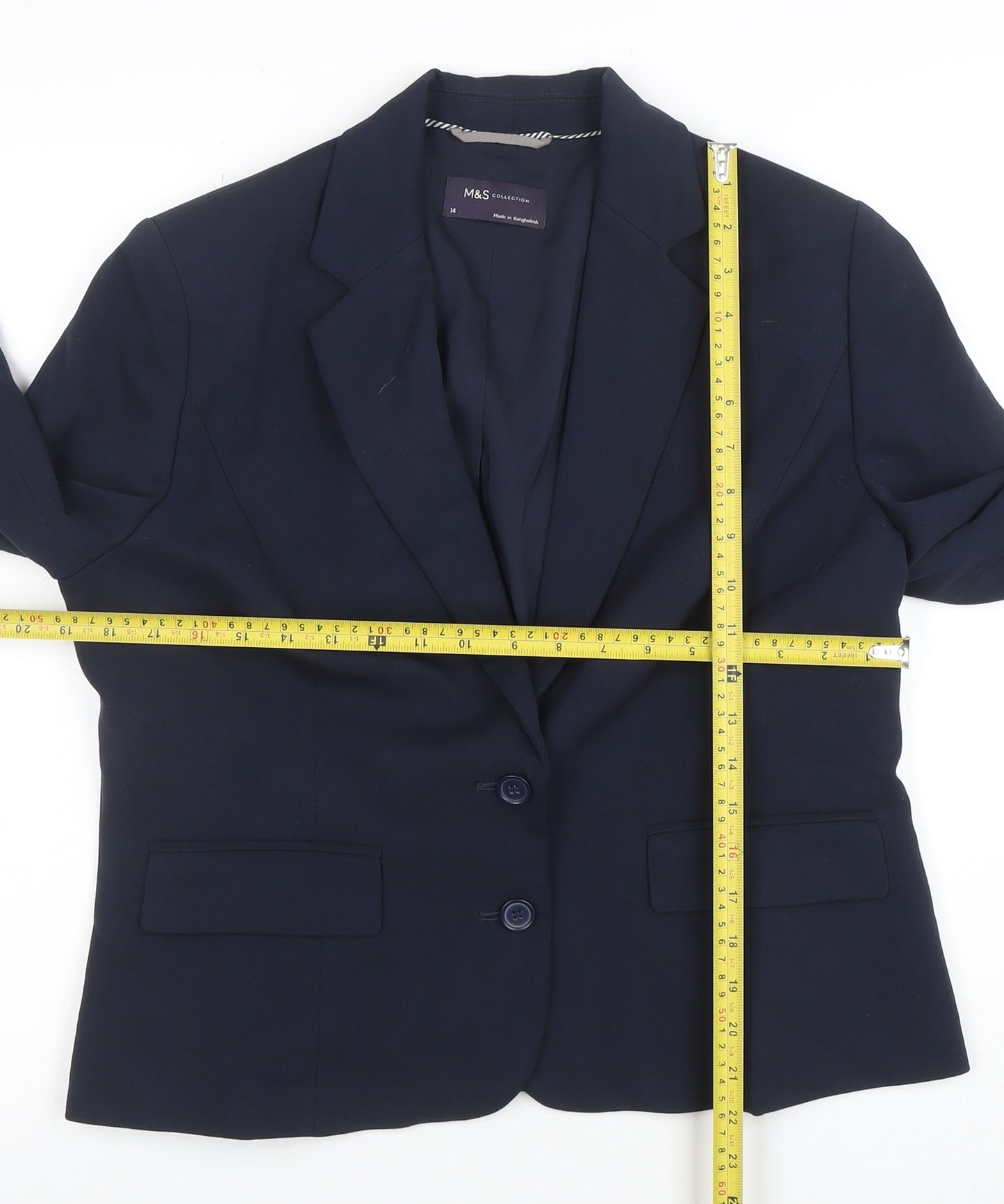 Marks and Spencer Women Navy Blue Size 14 Classic Blazer Jacket