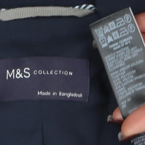 Marks and Spencer Women Navy Blue Size 14 Classic Blazer Jacket