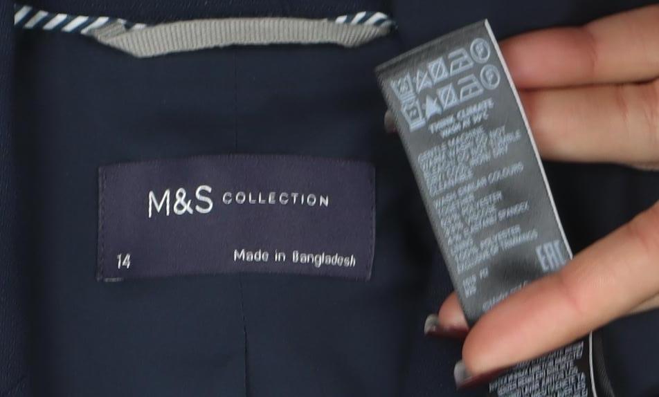 Marks and Spencer Women Navy Blue Size 14 Classic Blazer Jacket