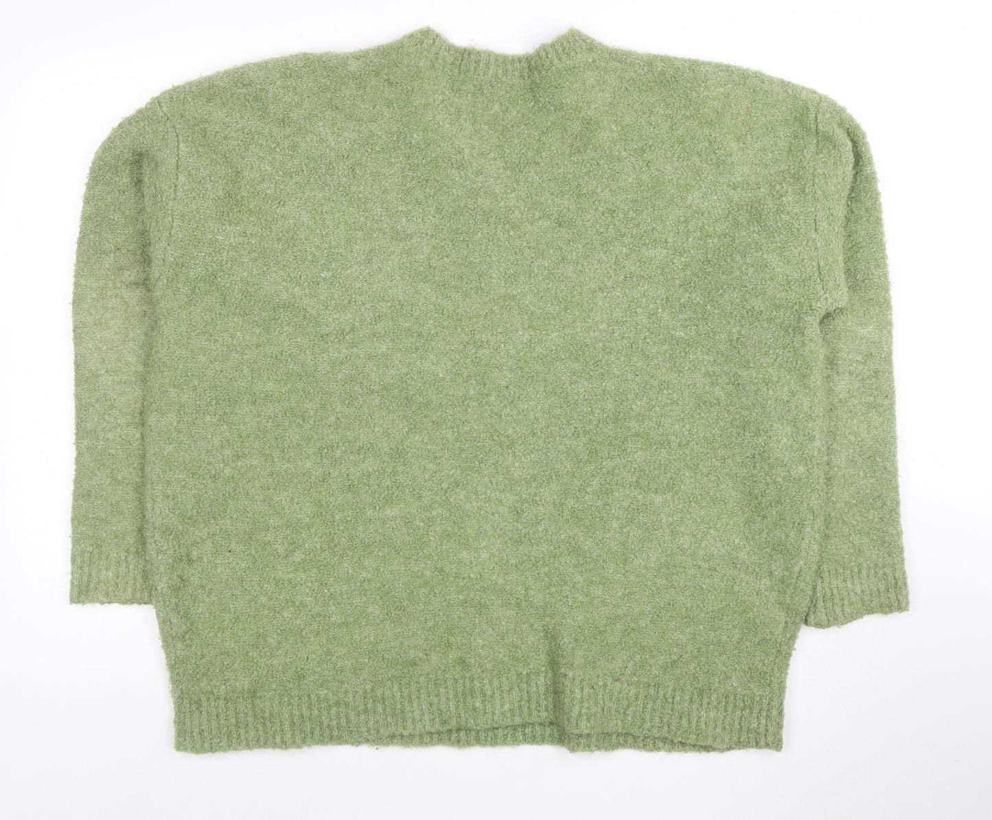 ASOS Design Men's Green Wool Blend V-Neck Jumper Size L