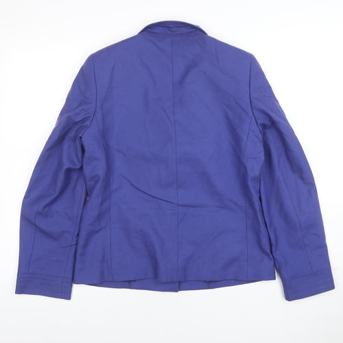 Dereta Women Blue Wool Single-Breasted Suit Jacket UK 10