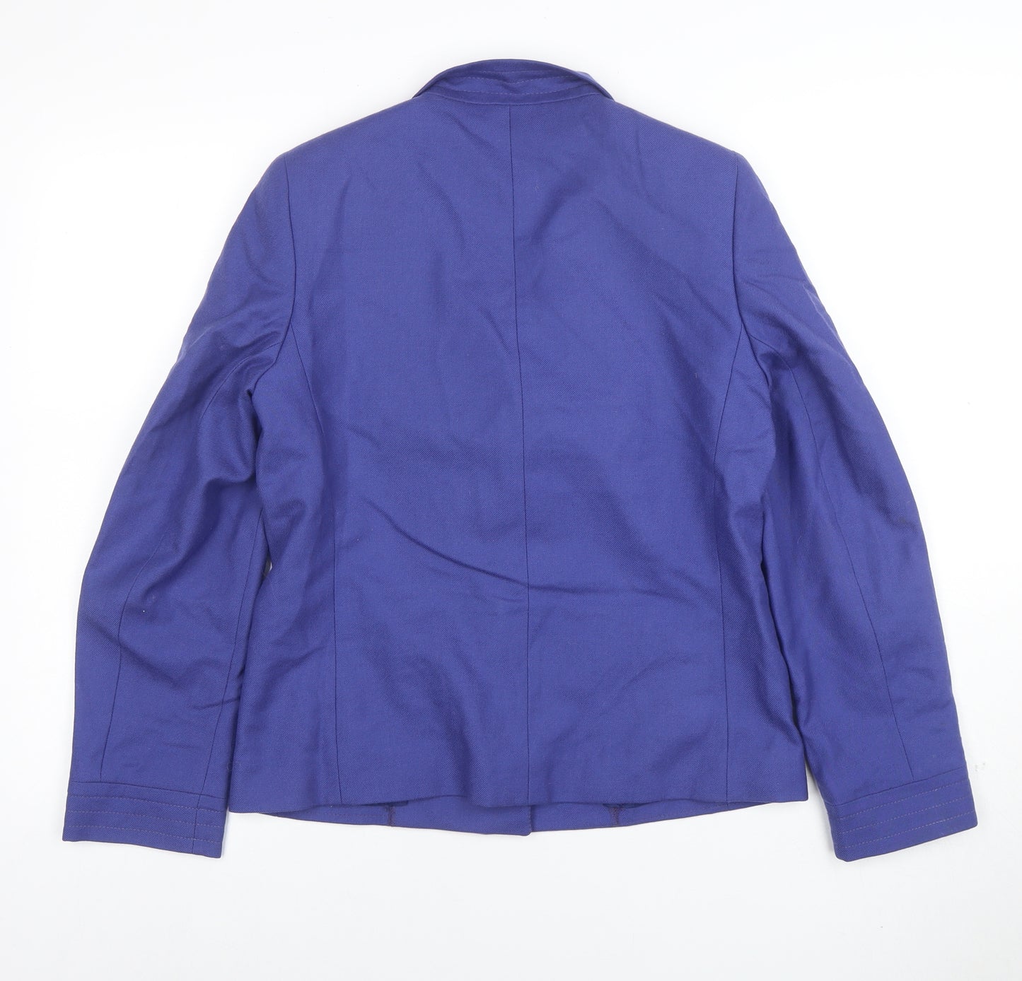 Dereta Women Blue Wool Single-Breasted Suit Jacket UK 10