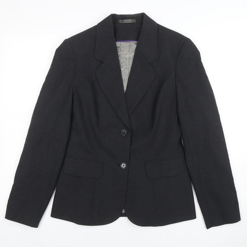Simon Jersey Women's Black Wool Blend Two-Button Suit Jacket Size 8