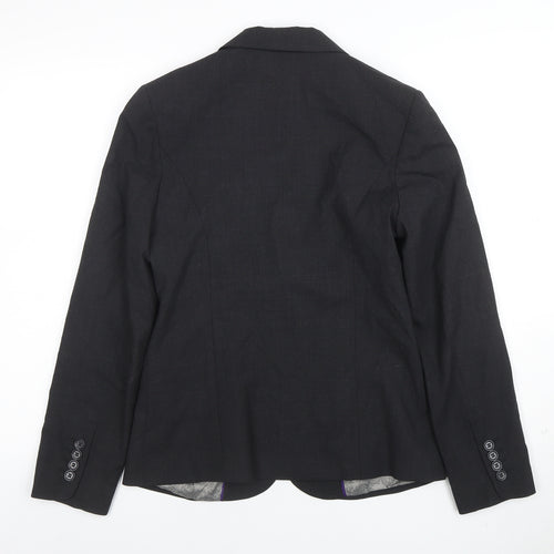 Simon Jersey Women's Black Wool Blend Two-Button Suit Jacket Size 8