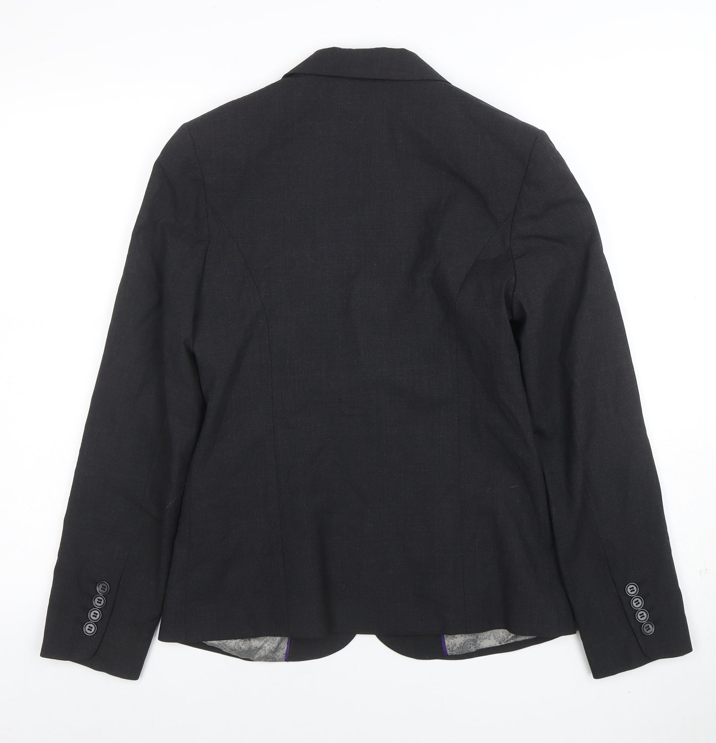 Simon Jersey Women's Black Wool Blend Two-Button Suit Jacket Size 8