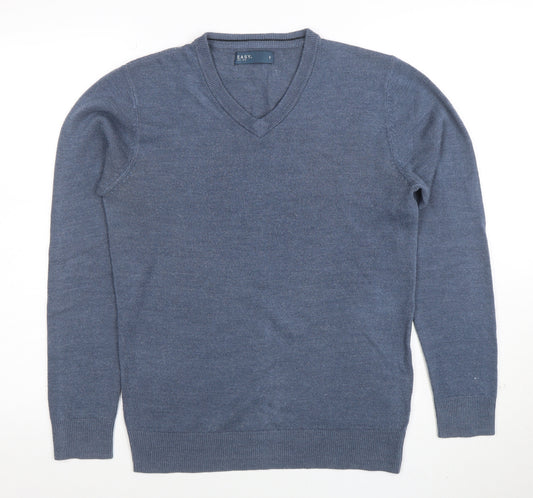 Easy Men’s Blue V-Neck Acrylic Jumper Small