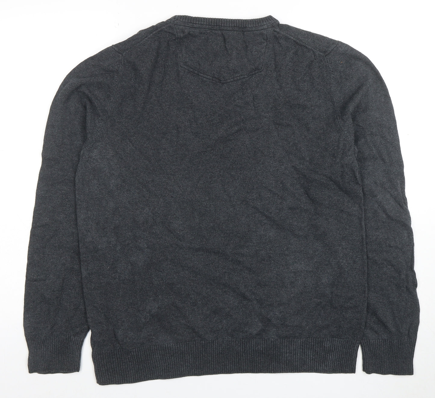 FatFace Men's Grey Cotton Cashmere Crew Neck Jumper Size L