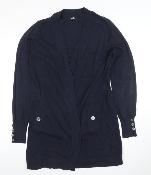 Wallis Women’s Blue Long Sleeve Button Detail Cardigan M