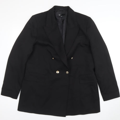 Friends Like These Women Black Size 18 Double-Breasted Blazer
