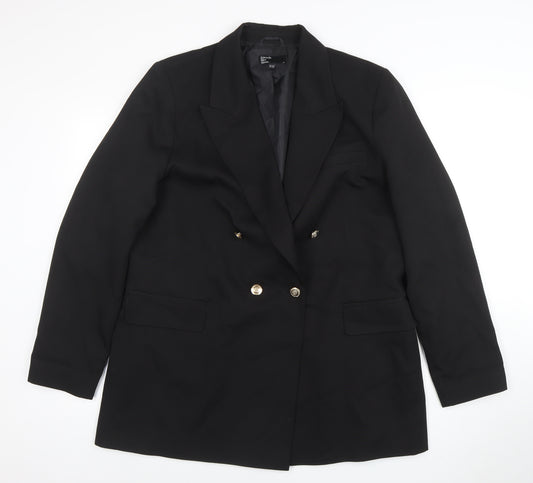 Friends Like These Women Black Size 18 Double-Breasted Blazer
