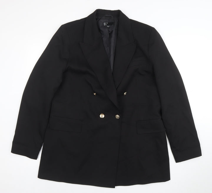 Friends Like These Women Black Size 18 Double-Breasted Blazer