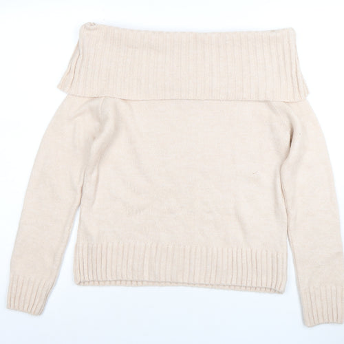 Friends Like These Women Beige Off Shoulder Knit Jumper Size 10